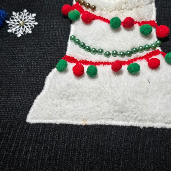 Holiday Time Llama Christmas Tunic Sweater - Ugly Festive Black Red Small - Picture 16 of 16